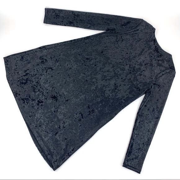 Tahari NWT Black Long Sleeve Crushed Velvet A-Line Shift Dress, Small - Picture 11 of 16